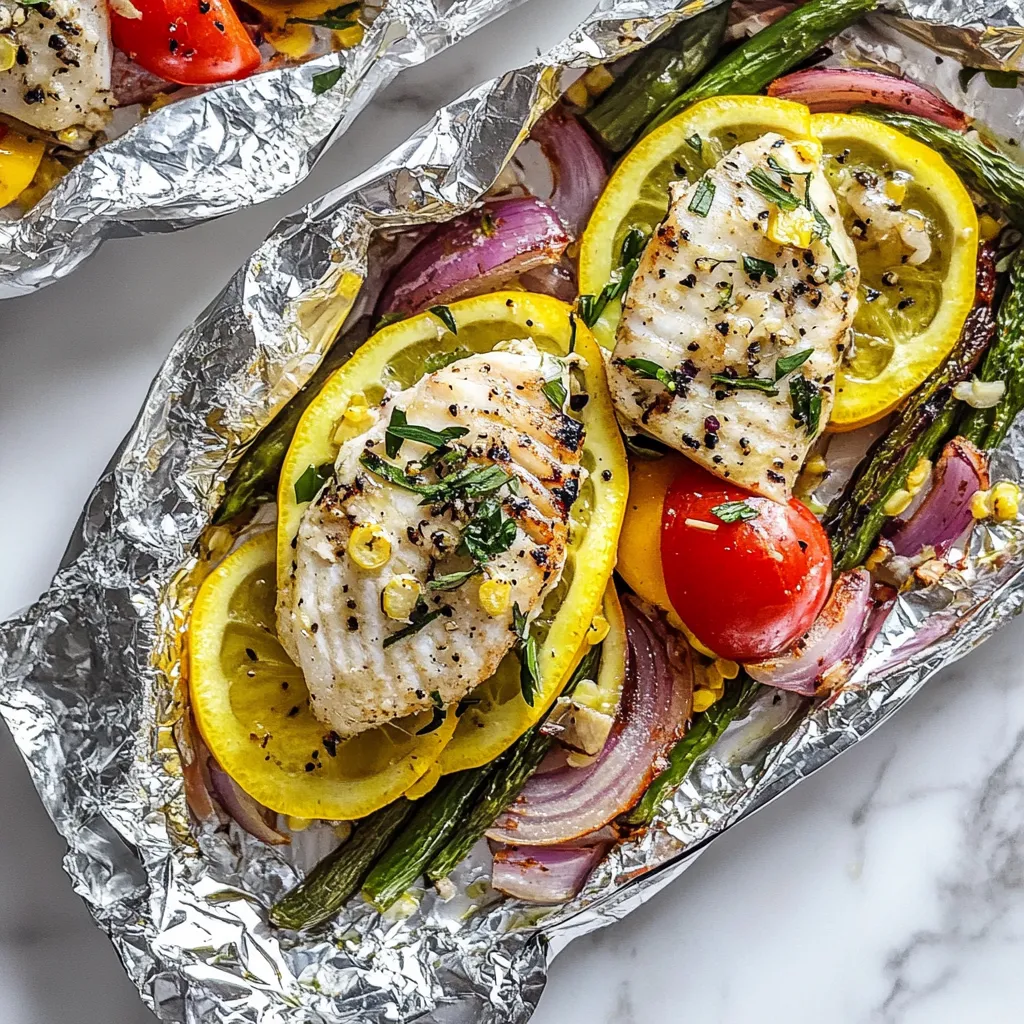 Tilapia and Summer Vegetable Grill Packets