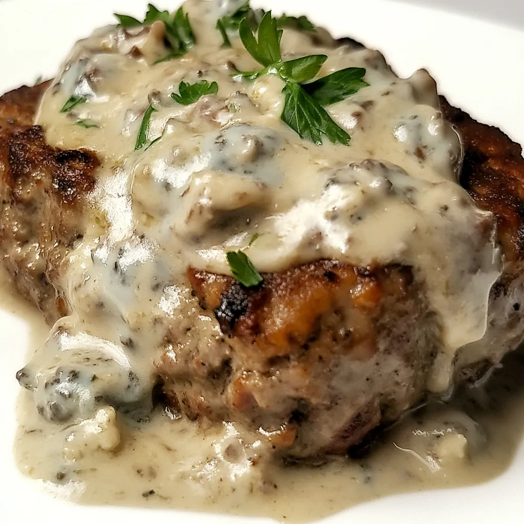 Veal Meatloaf with Gorgonzola Cream Sauce