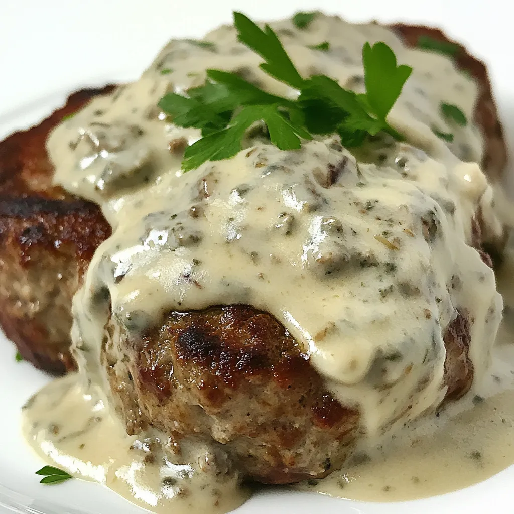 Veal Meatloaf with Gorgonzola Cream Sauce