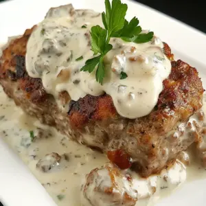 Veal Meatloaf with Gorgonzola Cream Sauce