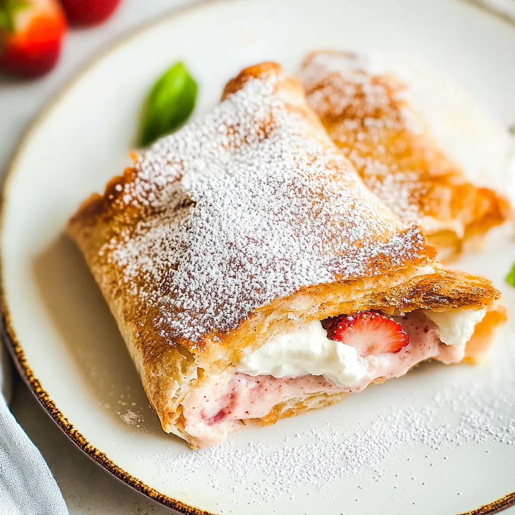Air Fryer Strawberry Cheesecake Chimichangas