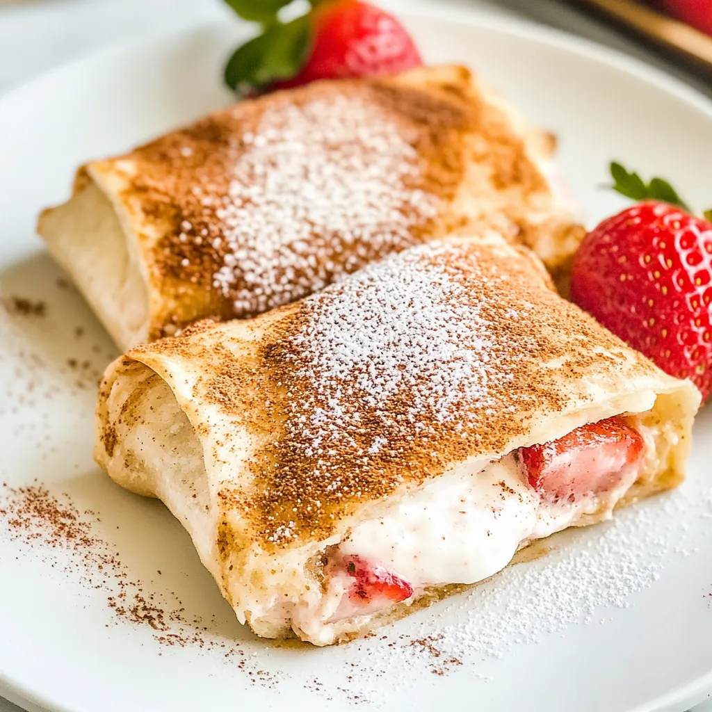 Air Fryer Strawberry Cheesecake Chimichangas
