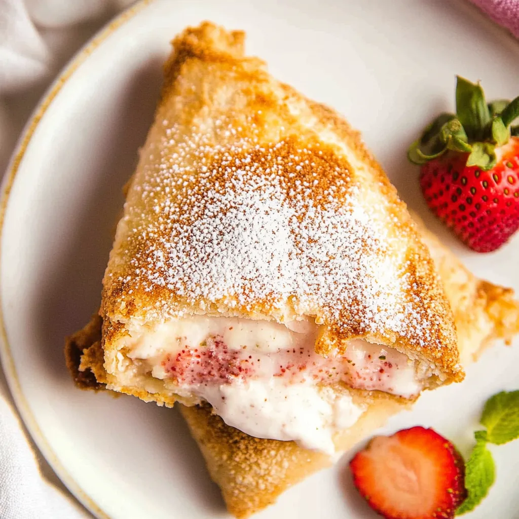 Air Fryer Strawberry Cheesecake Chimichangas