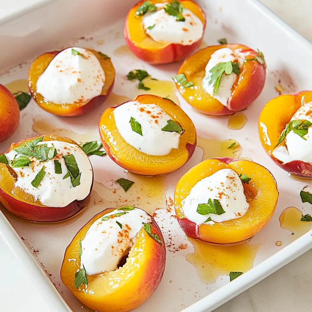 Baked Nectarines with Honey Yogurt Sauce