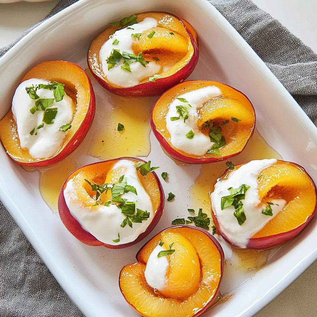 Baked Nectarines with Honey Yogurt Sauce
