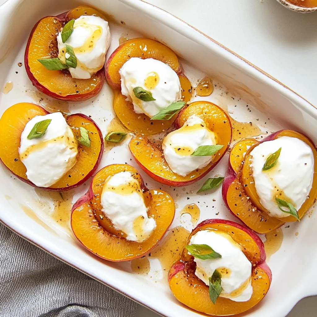 Baked Nectarines with Honey Yogurt Sauce