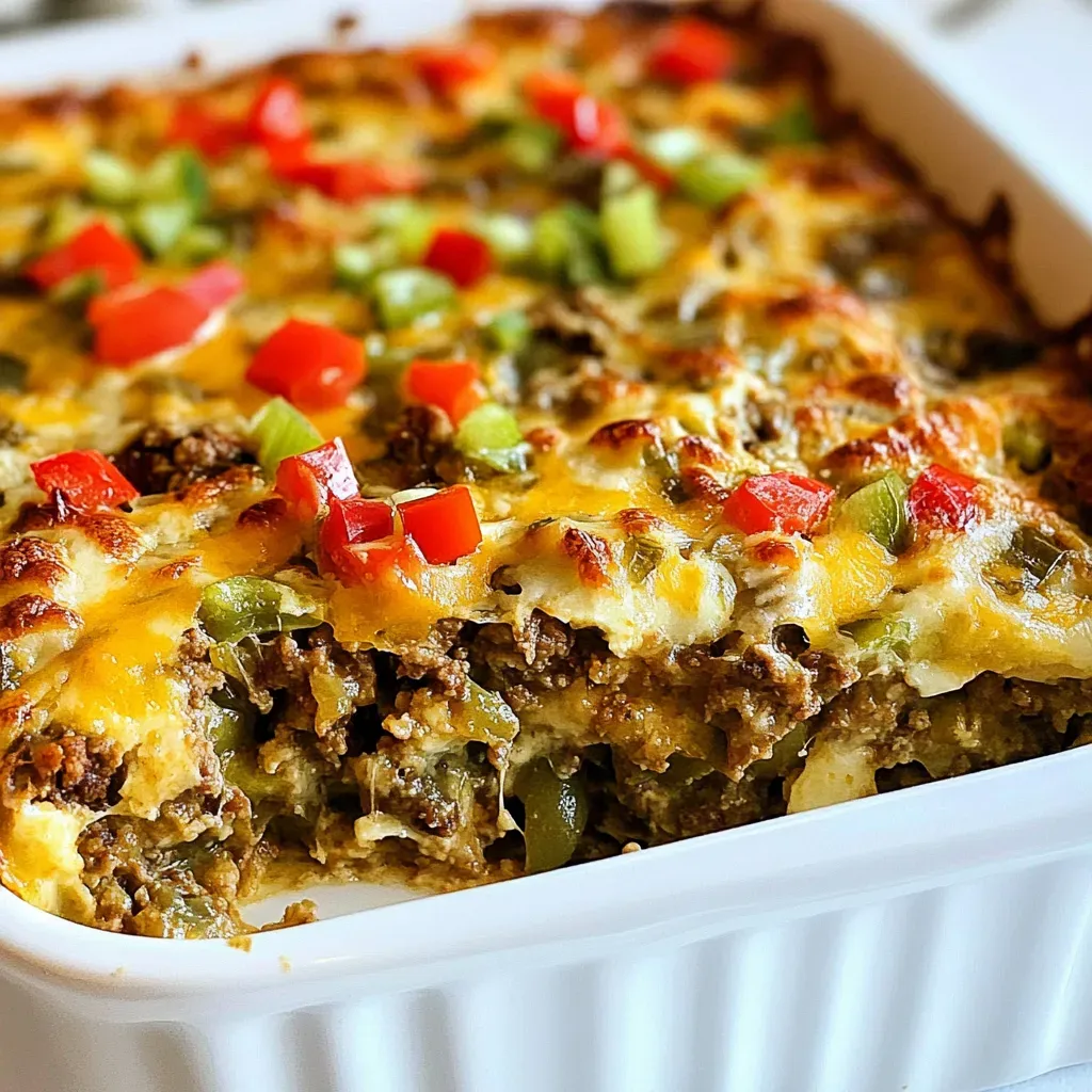 Beefy Cheesy Green Chile Bake