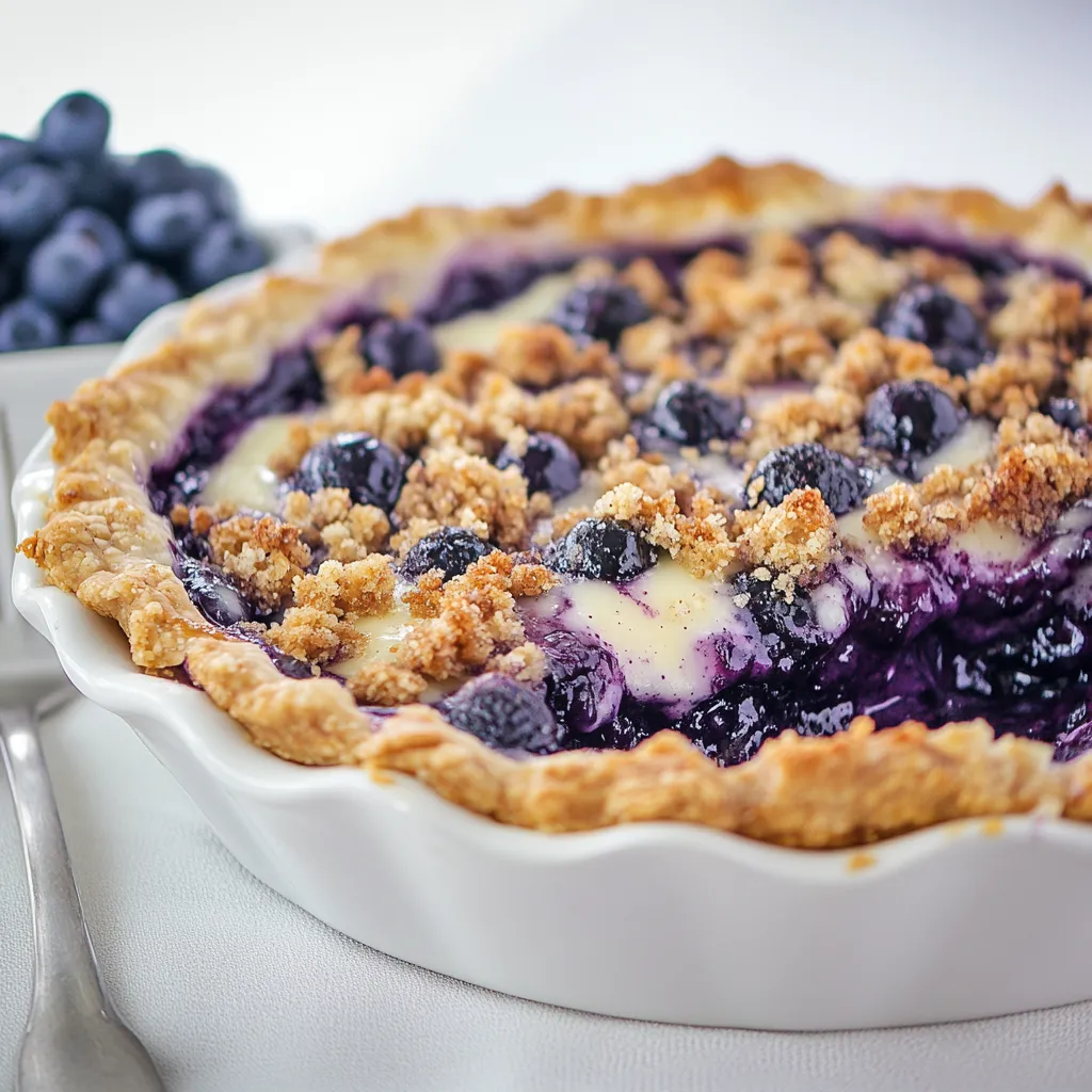 Blueberry Crumble Cream Pie