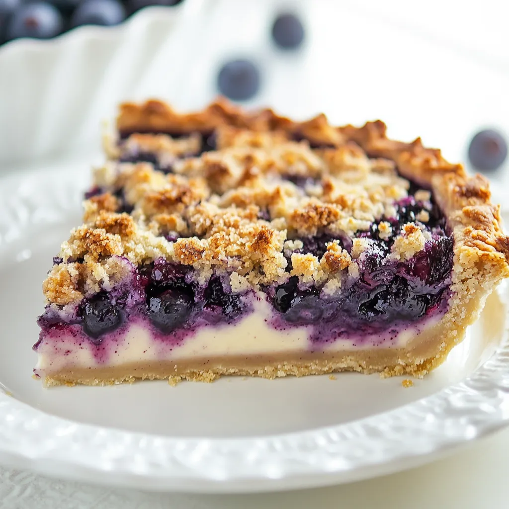 Blueberry Crumble Cream Pie