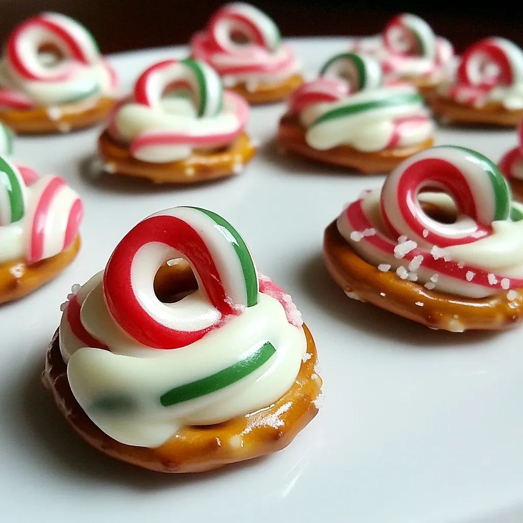 Candy Cane Pretzel Buttons