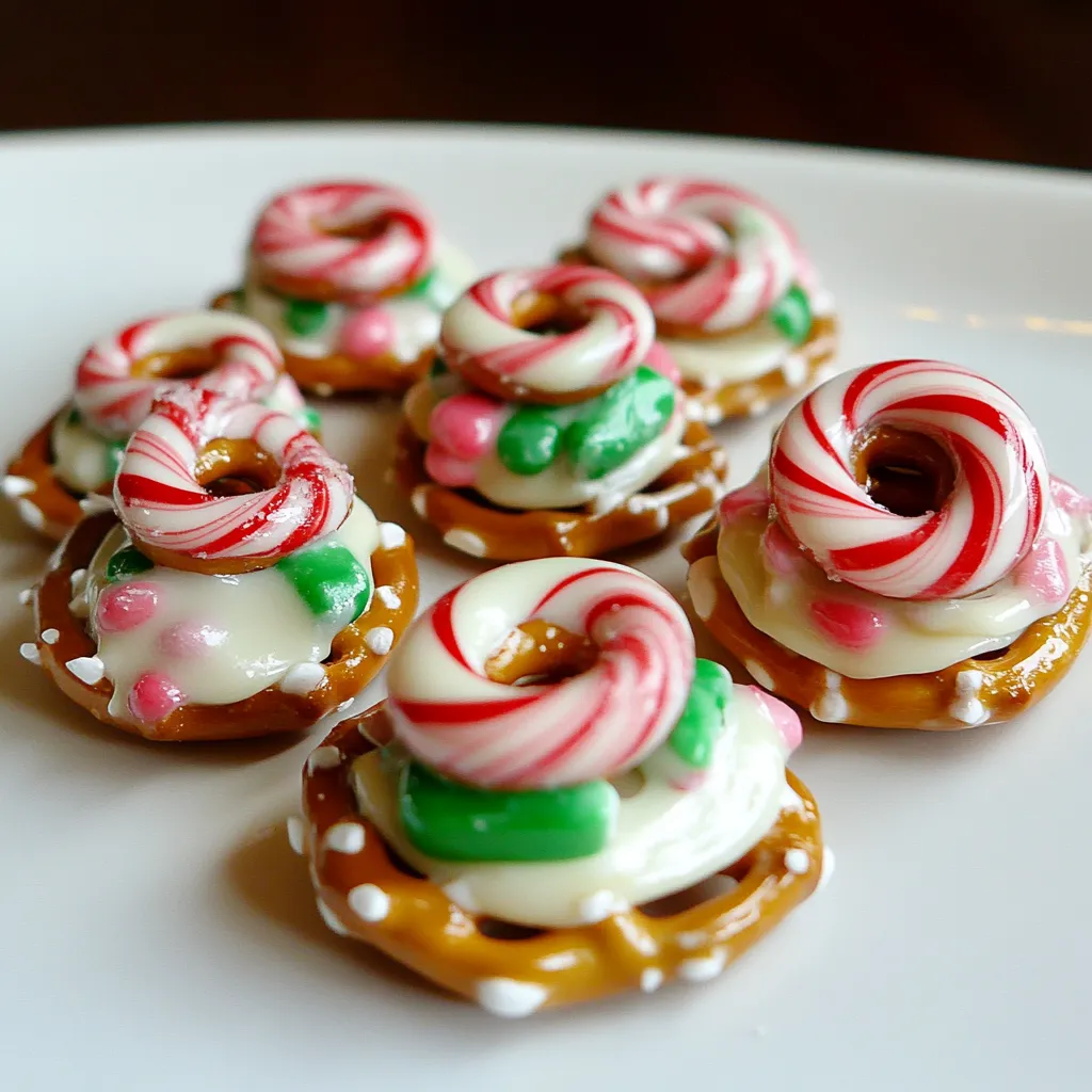Candy Cane Pretzel Buttons