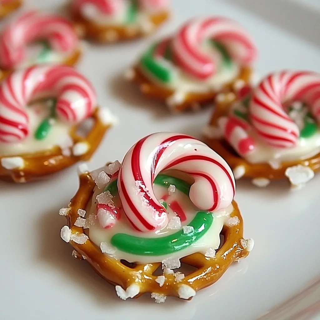 Candy Cane Pretzel Buttons