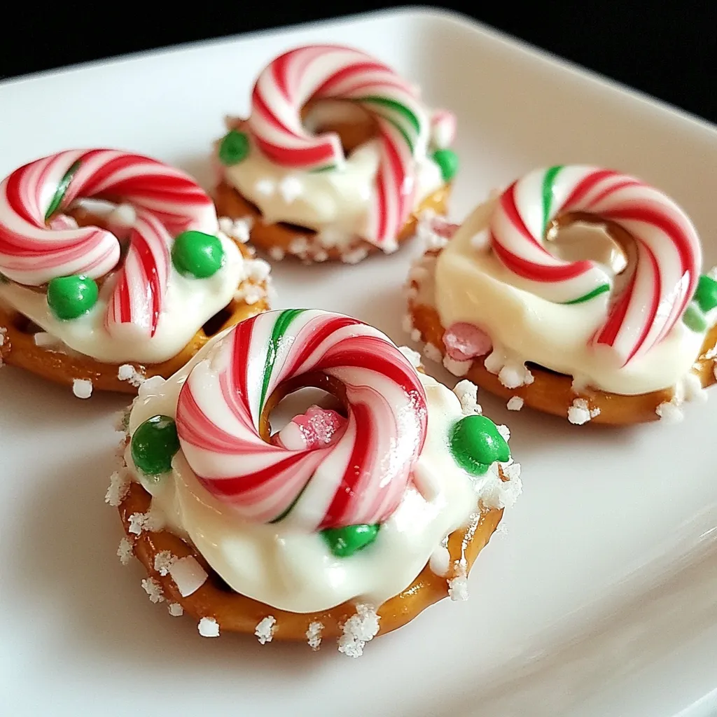Candy Cane Pretzel Buttons