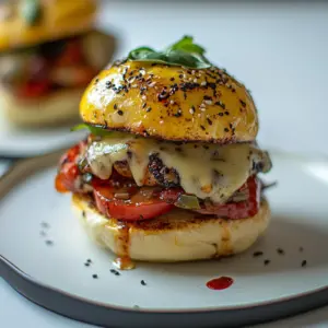 Cheesy Bruschetta Chicken Burgers