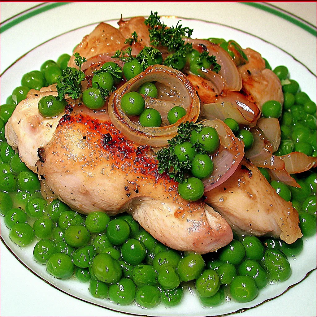 Chicken with Braised Peas and Onions