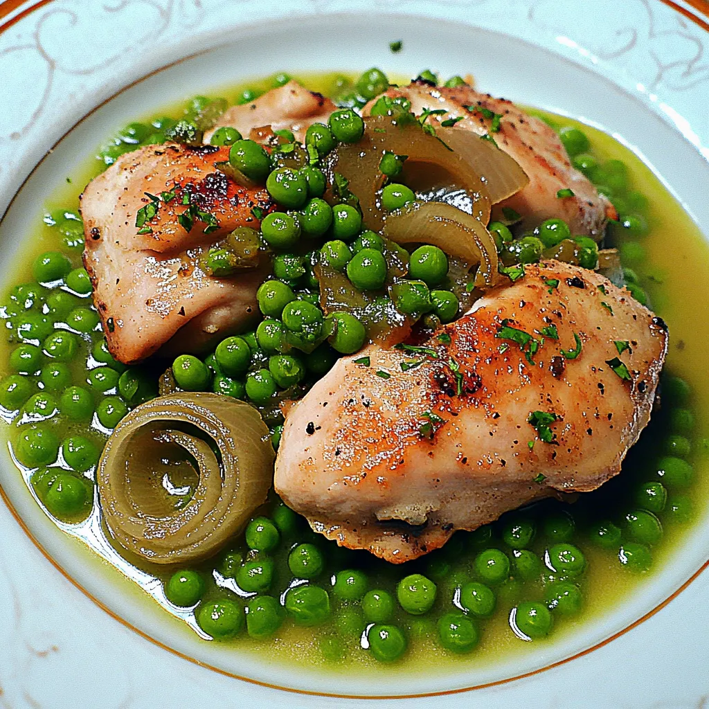 Chicken with Braised Peas and Onions