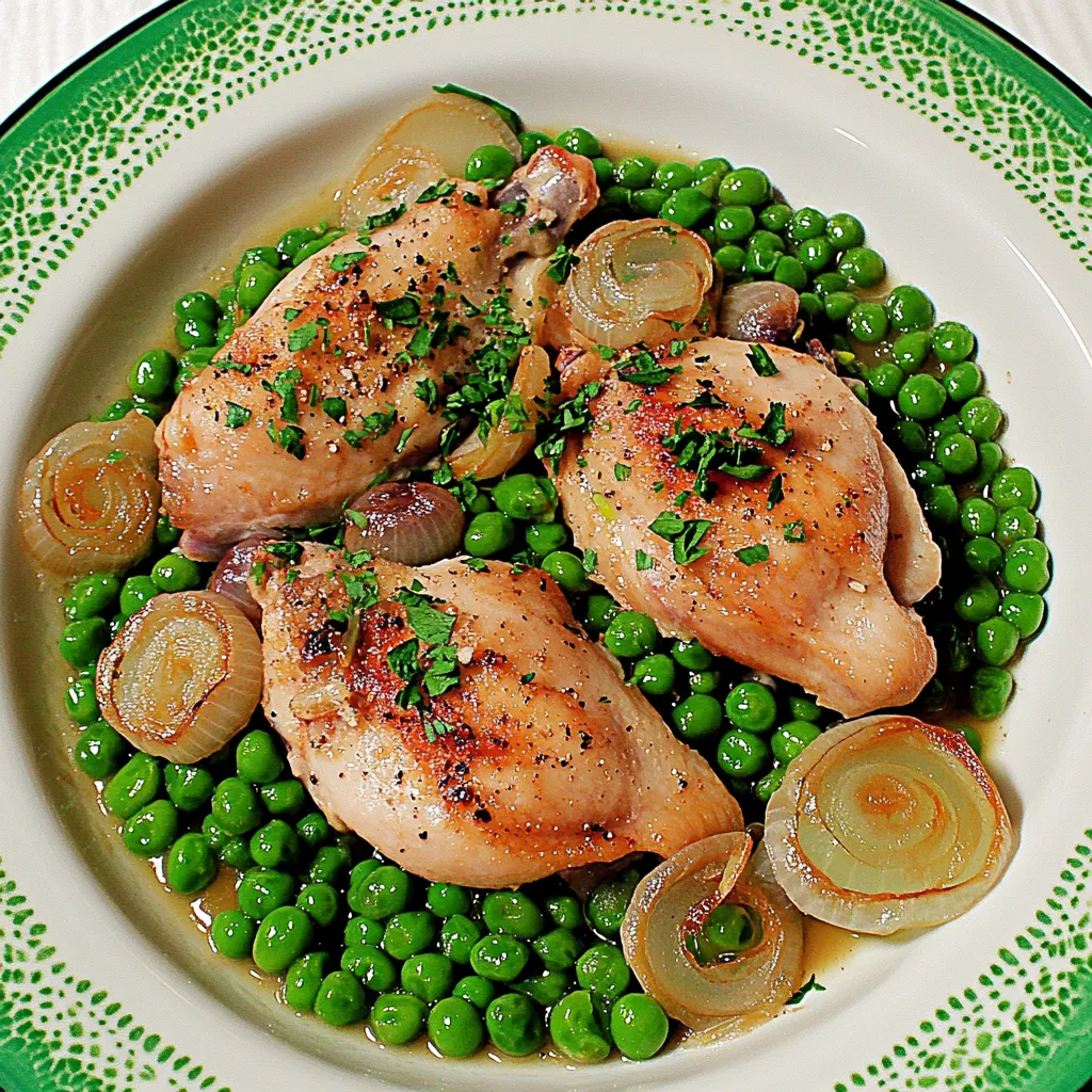 Chicken with Braised Peas and Onions