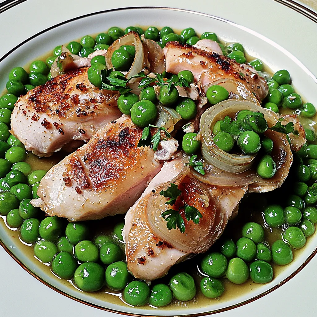Chicken with Braised Peas and Onions