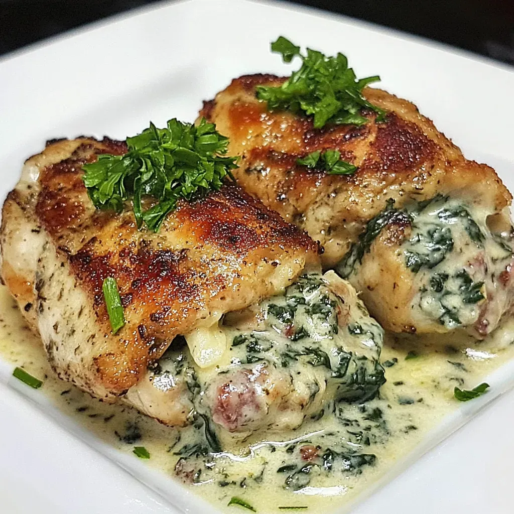 Chicken with Gorgonzola Spinach
