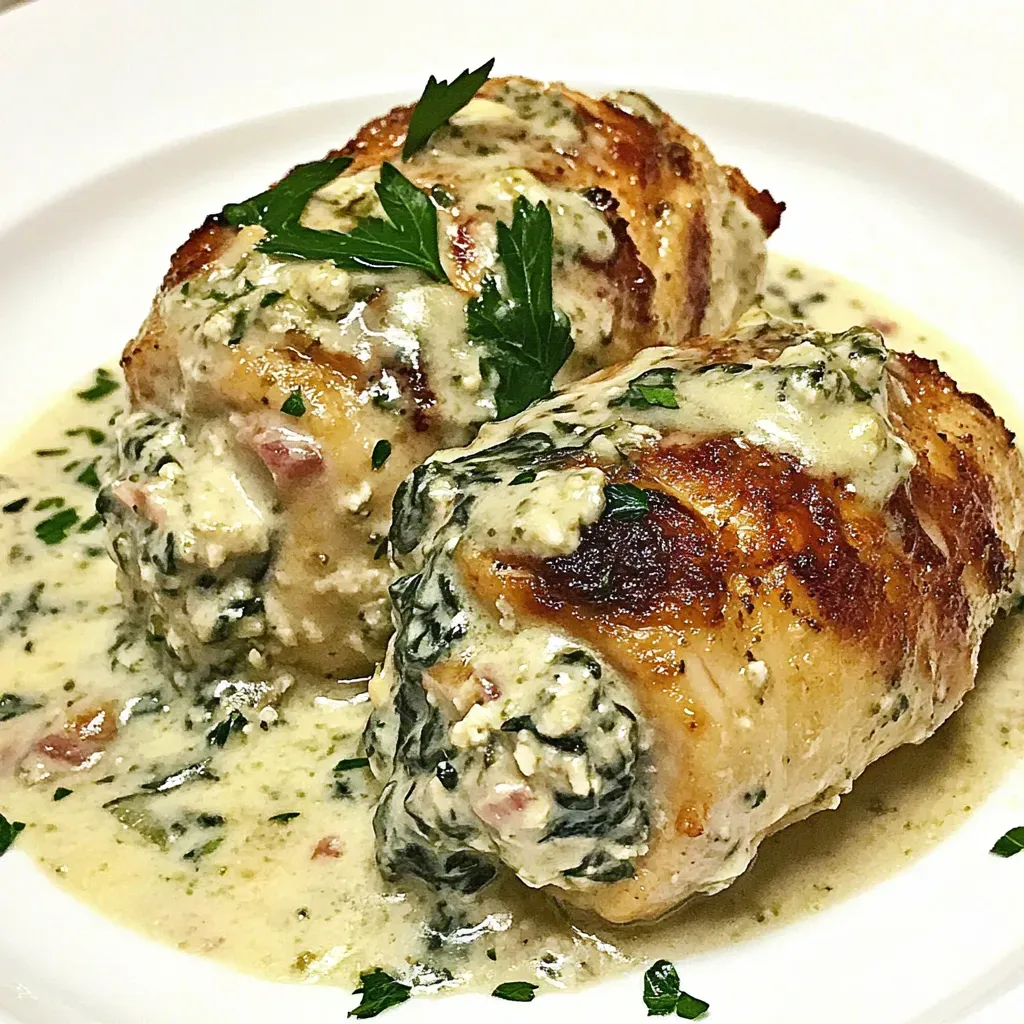 Chicken with Gorgonzola Spinach