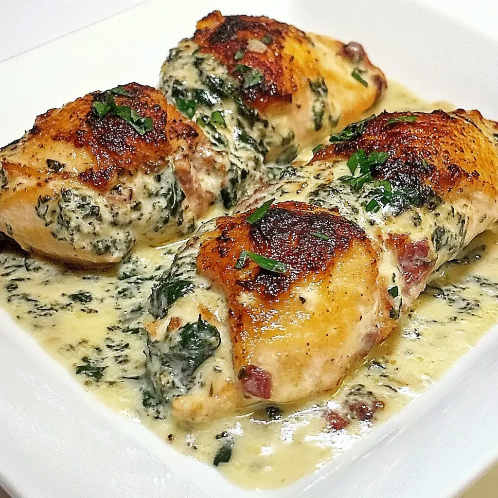 Chicken with Gorgonzola Spinach