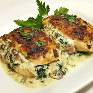 Chicken with Gorgonzola Spinach