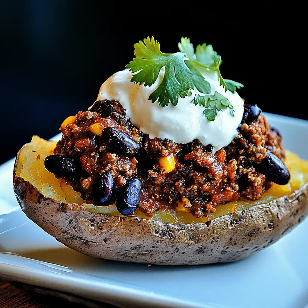 Chili Stuffed Baked Potatoes