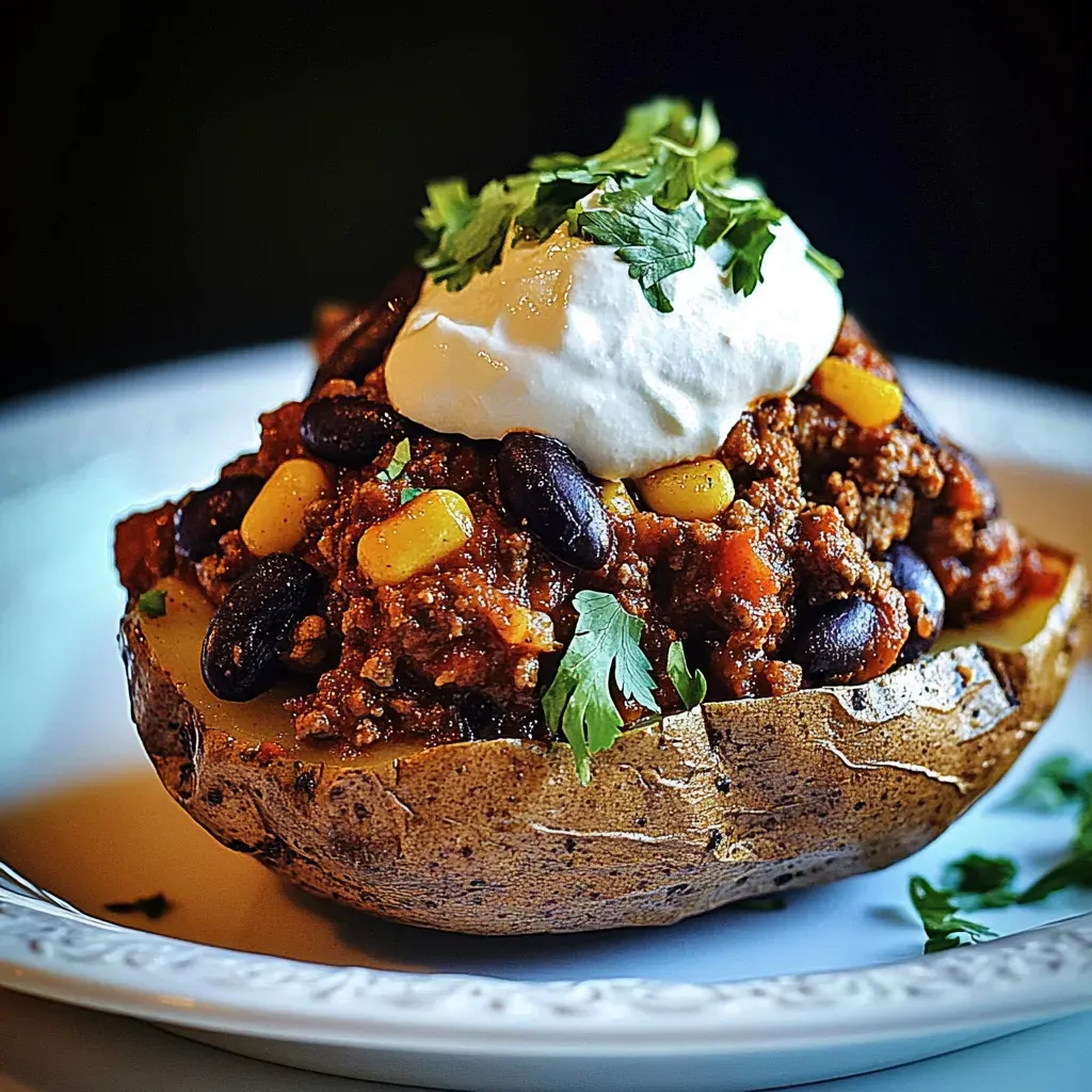Chili Stuffed Baked Potatoes