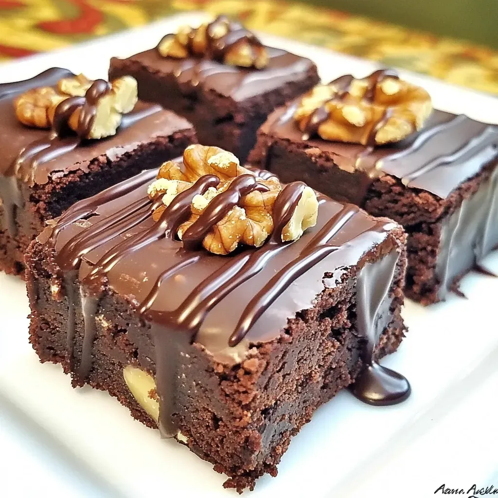Chocolate Glazed Walnut Brownies