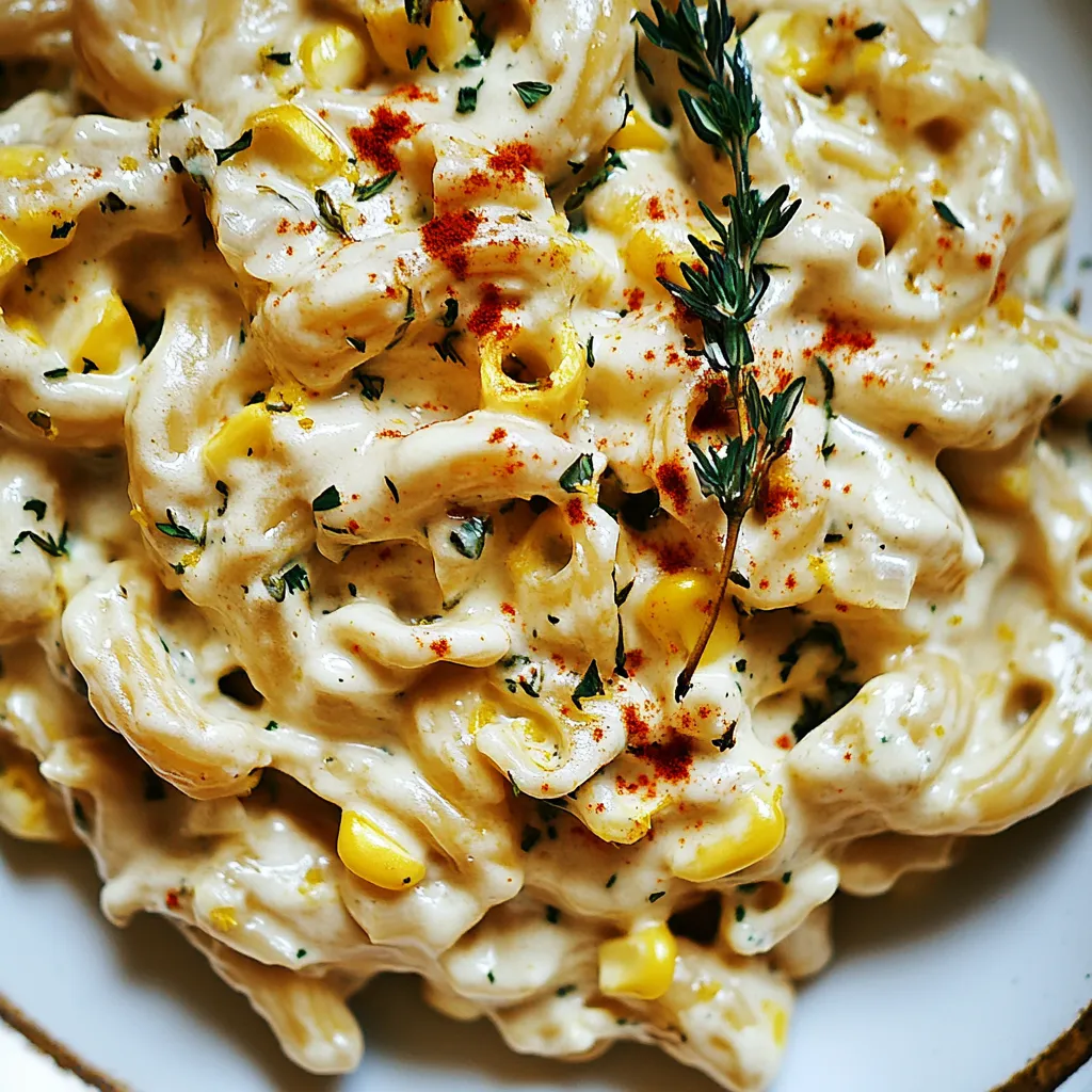 Creamy Corn Lemon Pasta with Thyme