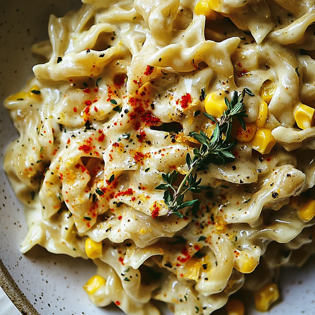 Creamy Corn Lemon Pasta with Thyme