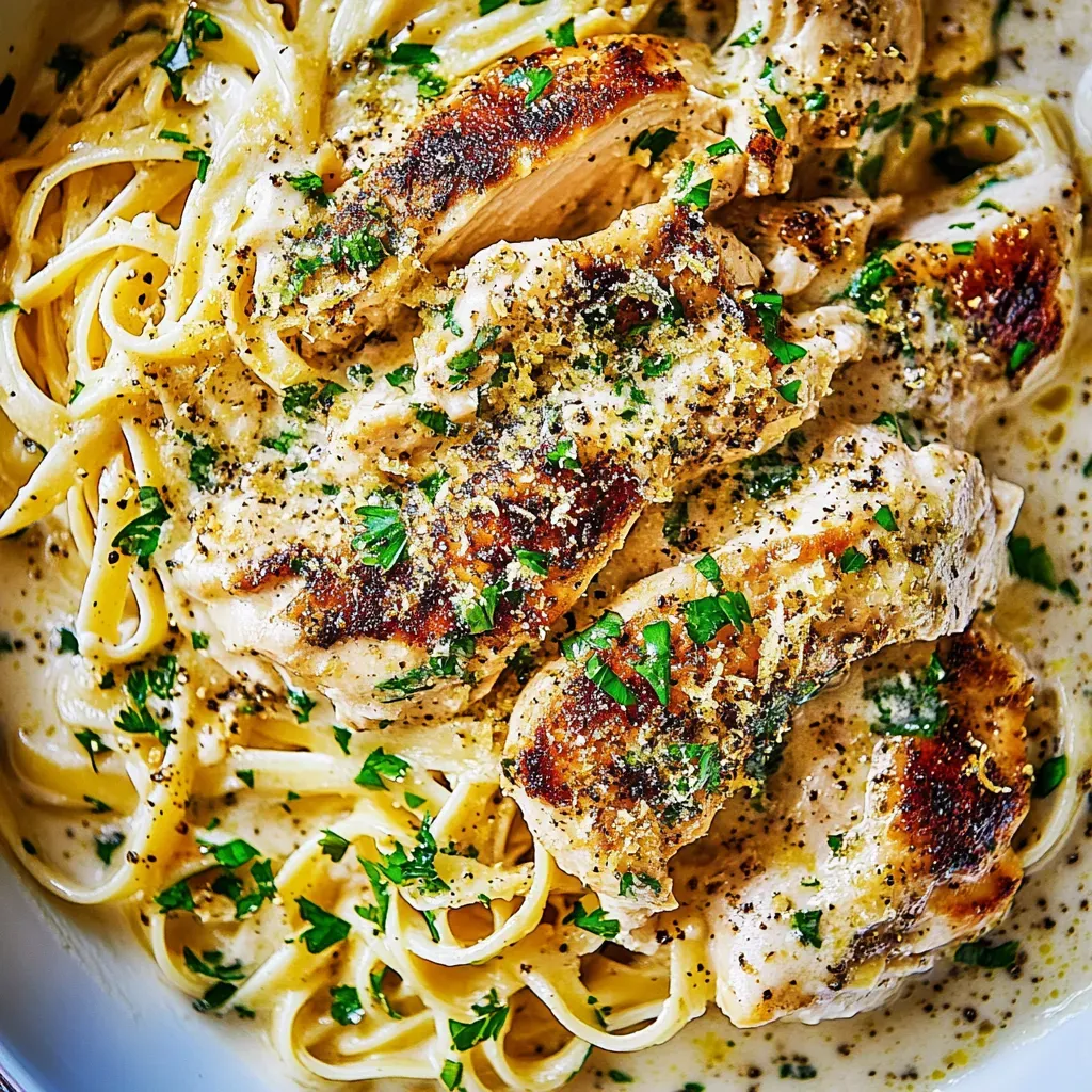 Creamy Lemon Chicken Piccata Fettuccine