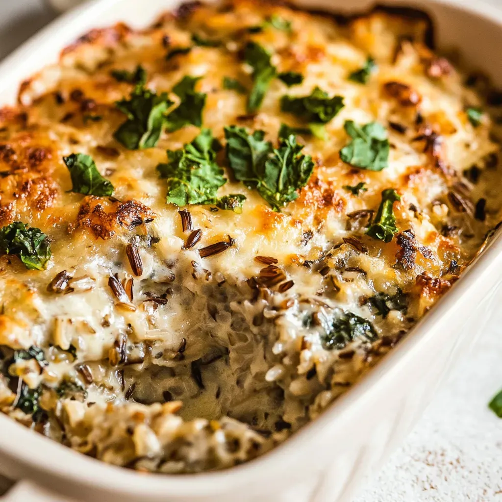 Creamy Wild Rice and Kale Casserole
