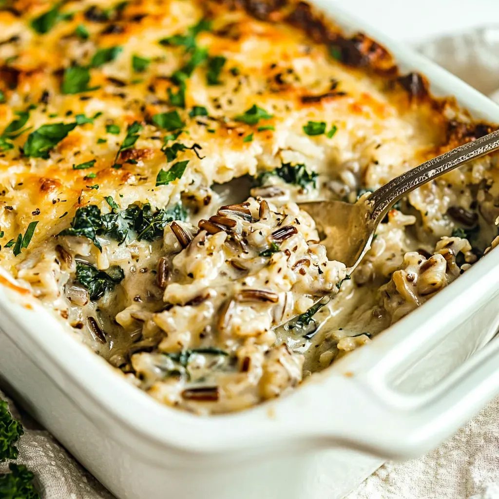 Creamy Wild Rice and Kale Casserole