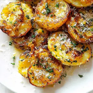 Crispy Garlic Butter Parmesan Smashed Potatoes