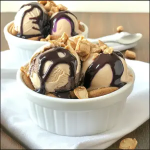 Deep Dish Peanut Butter Cookie Ice Cream Sundaes