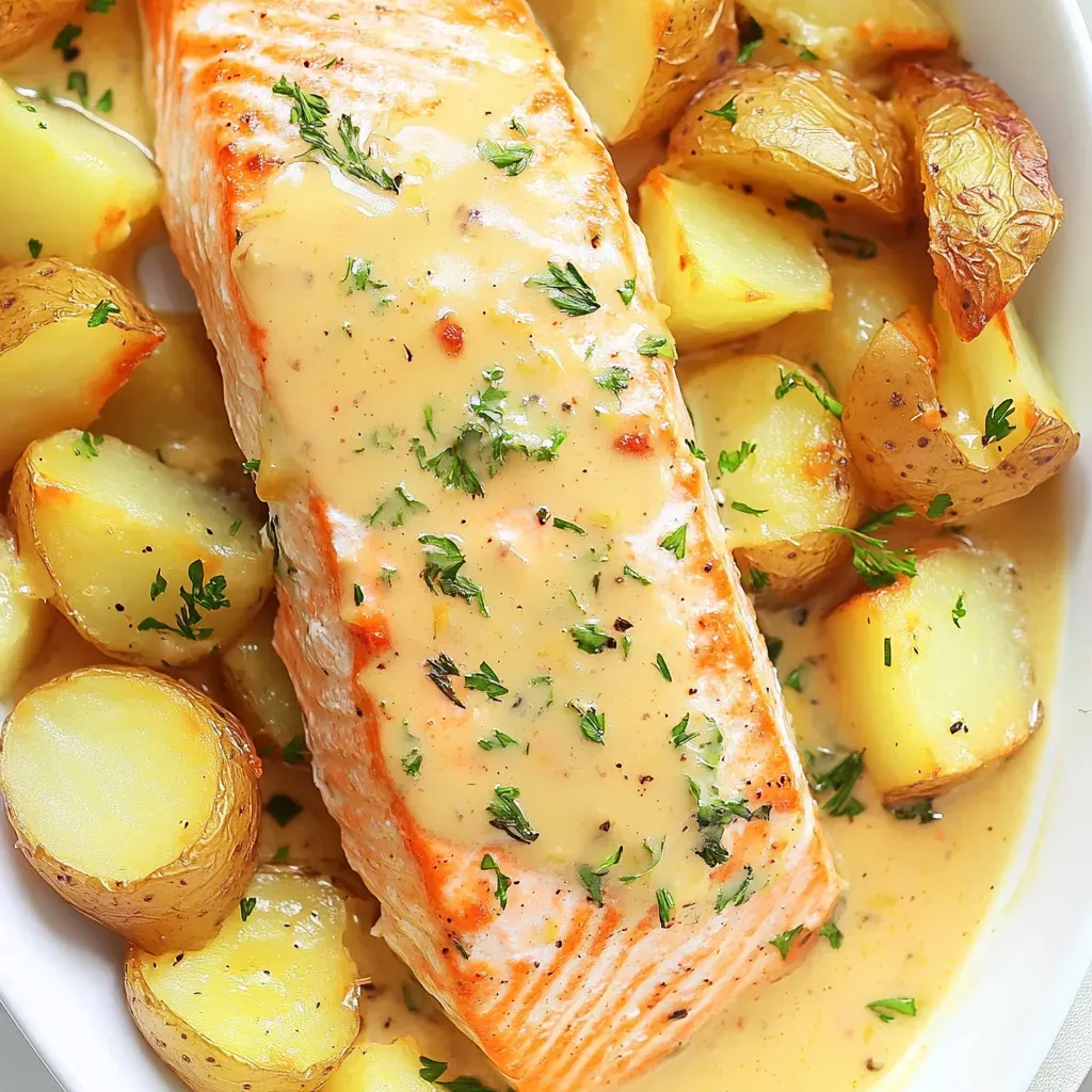 Dijon Salmon and Potatoes