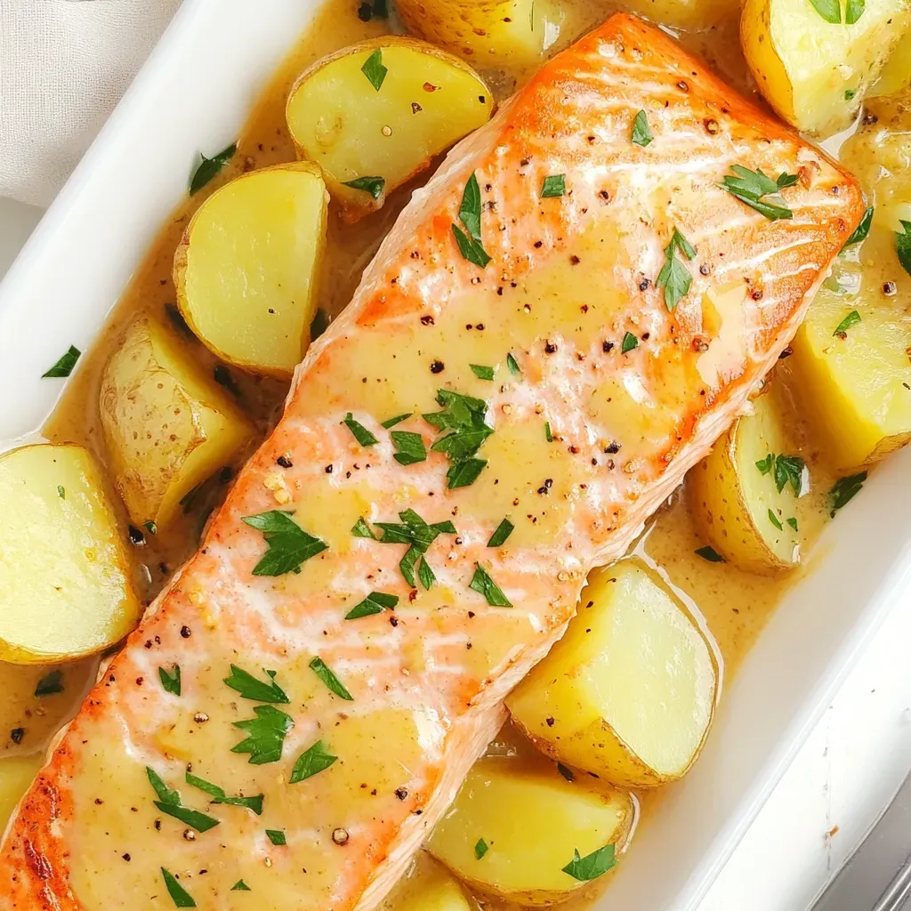 Dijon Salmon and Potatoes