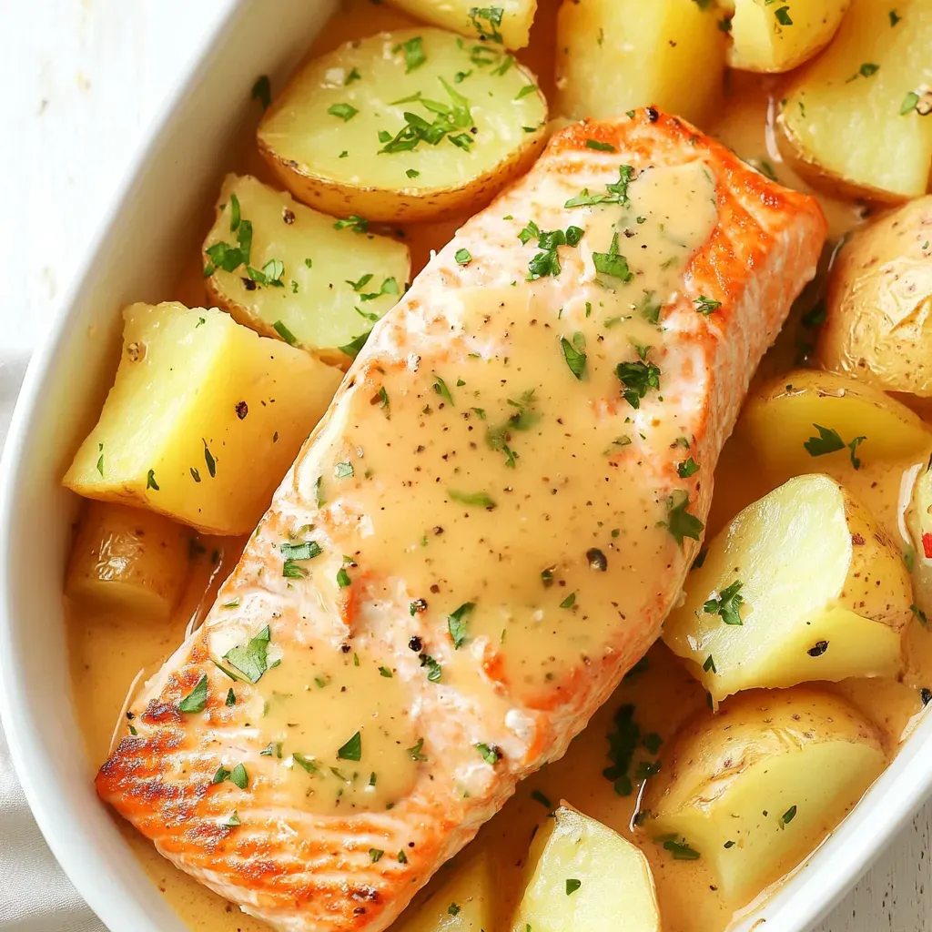 Dijon Salmon and Potatoes
