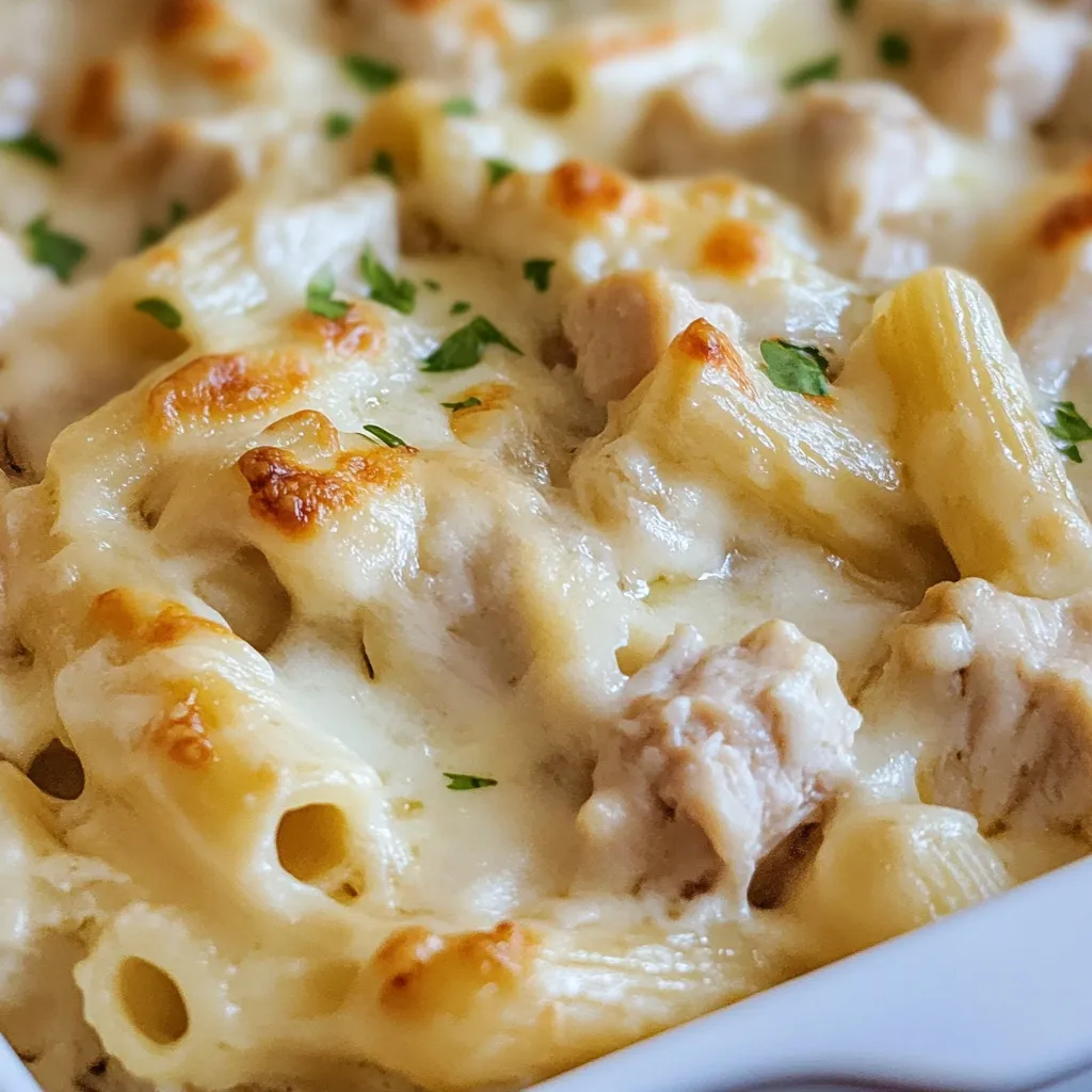 Easy Chicken Alfredo Pasta Bake