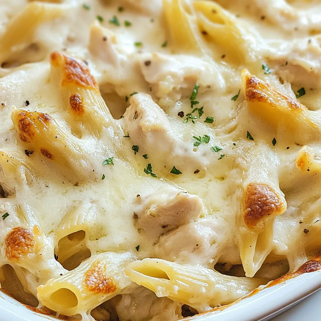Easy Chicken Alfredo Pasta Bake