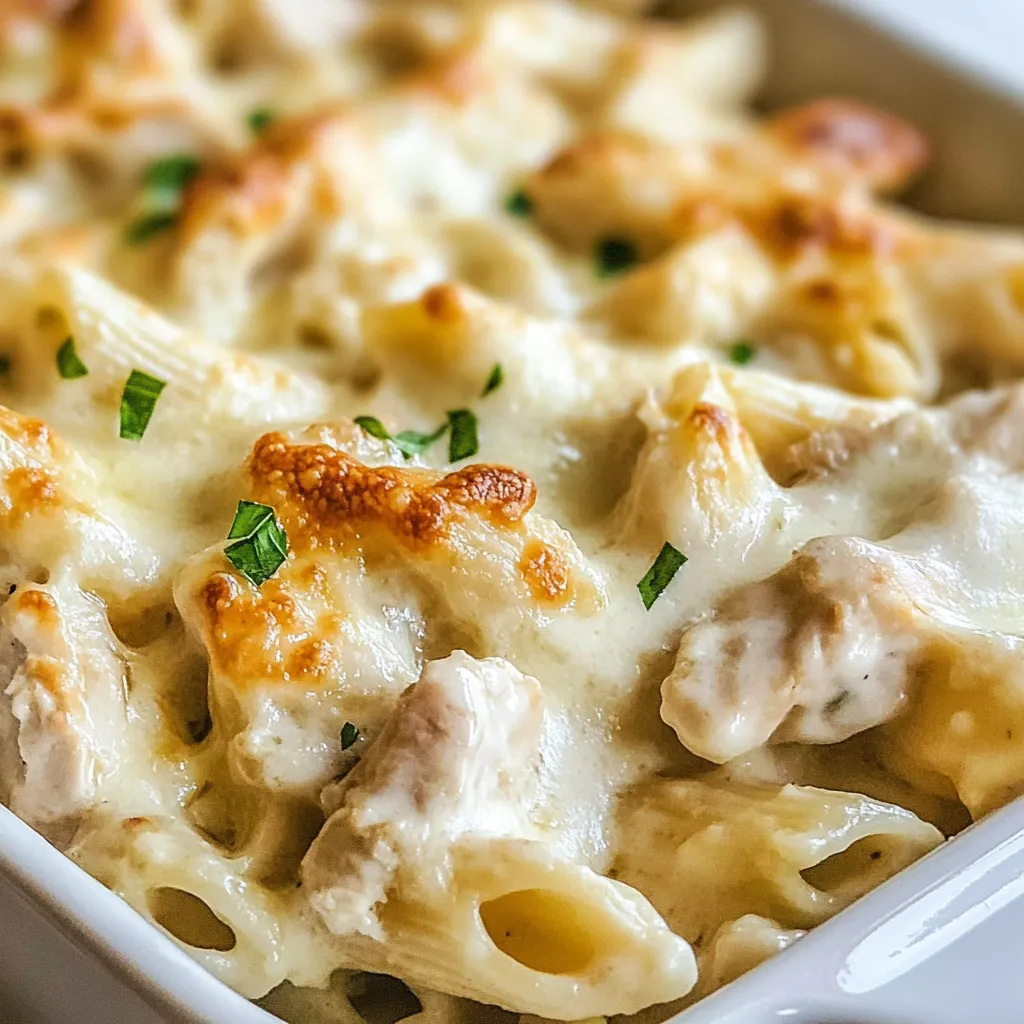 Easy Chicken Alfredo Pasta Bake