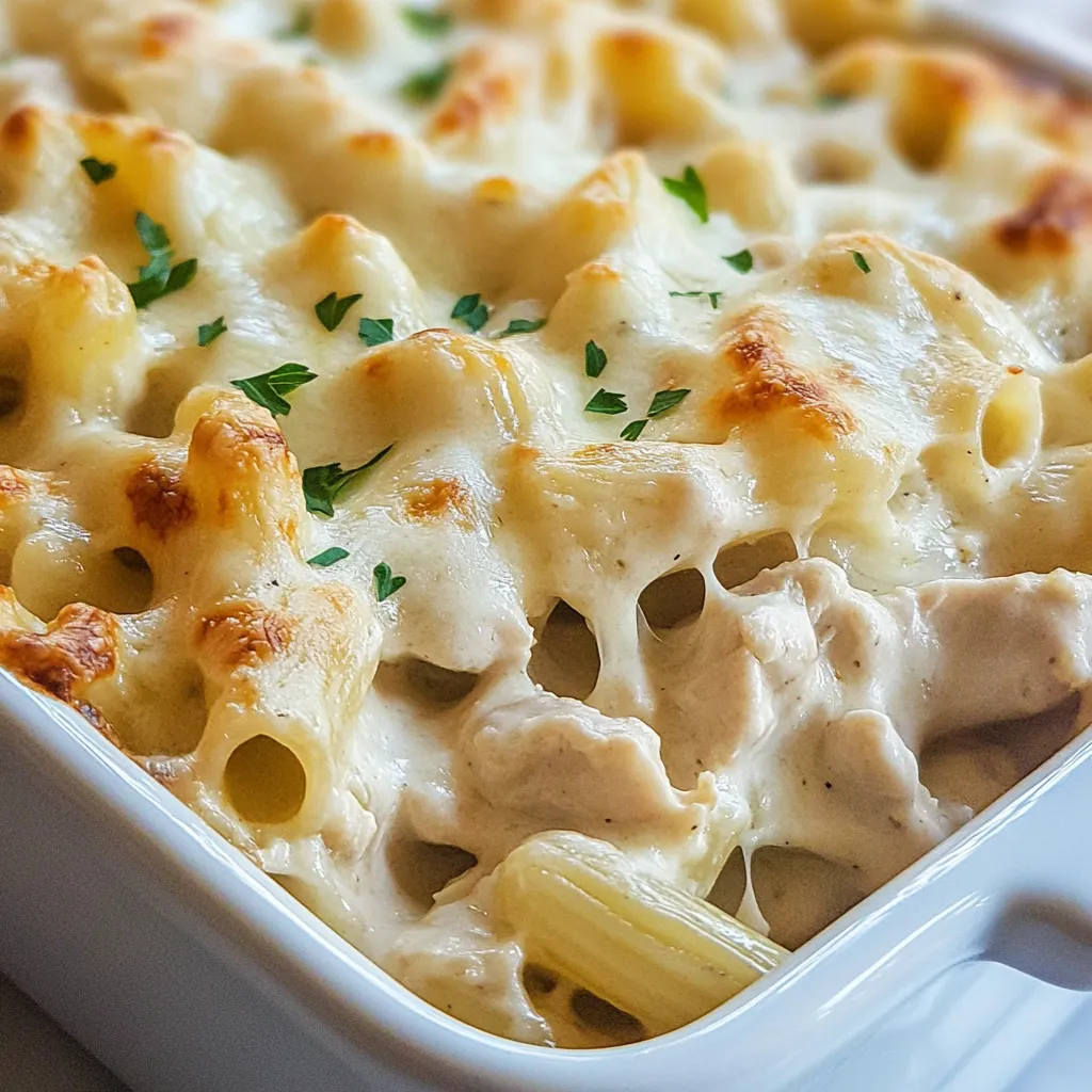 Easy Chicken Alfredo Pasta Bake
