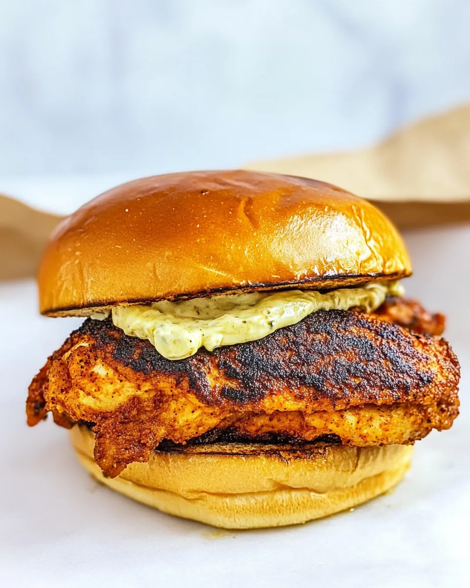 Easy Copycat Popeyes Blackened Chicken Sandwich