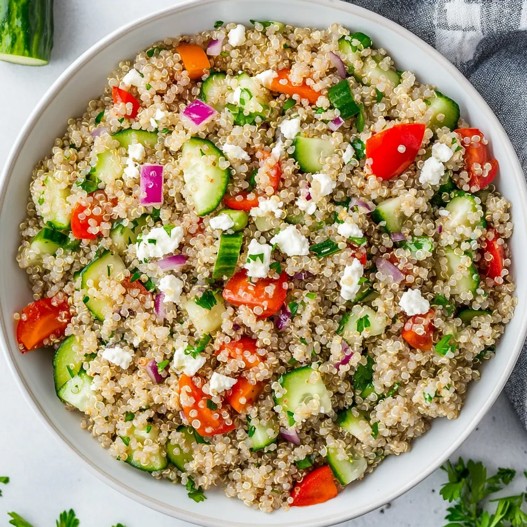 Easy Cucumber Quinoa Salad with Feta