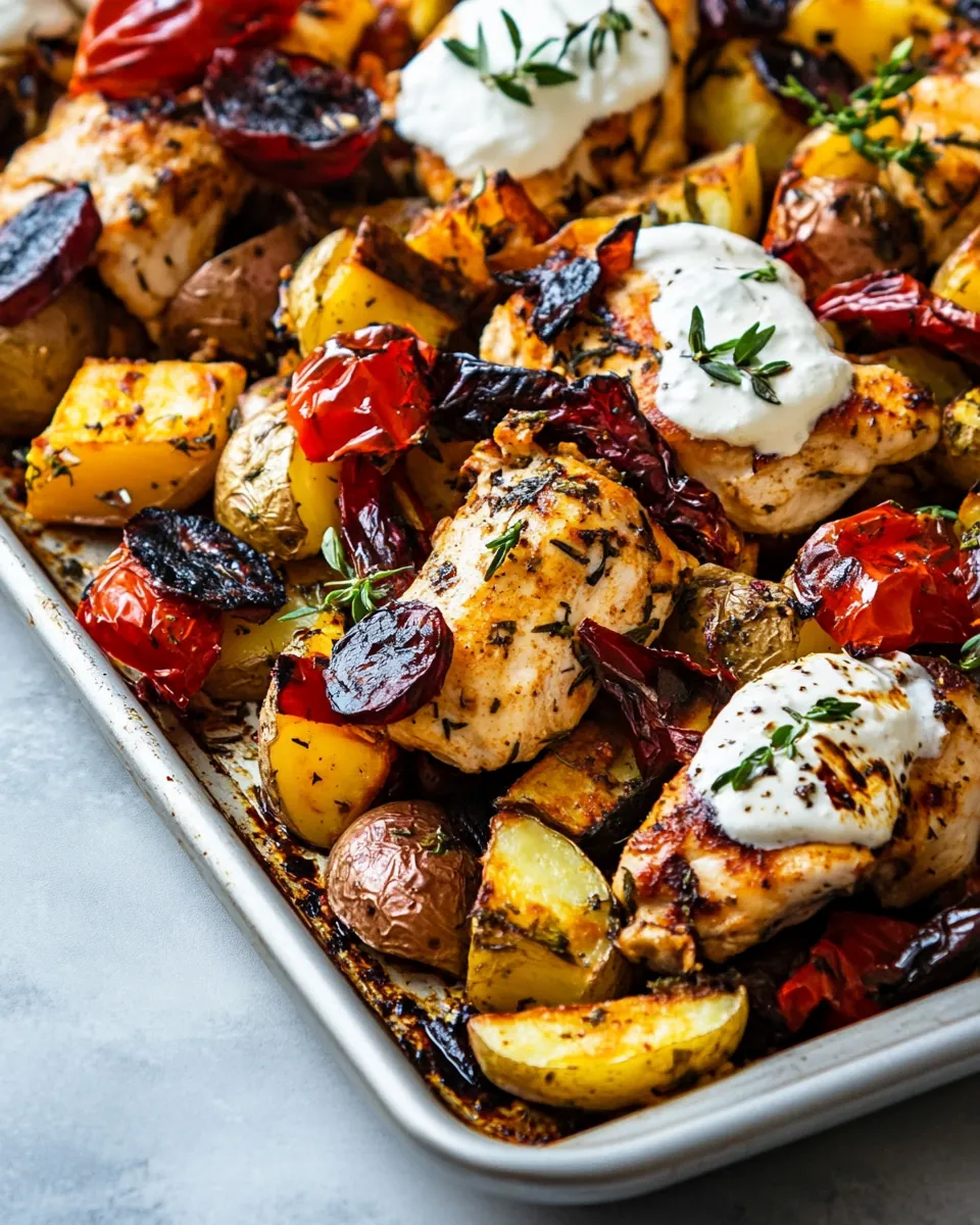 Easy Greek Sheet Pan Chicken Souvlaki and Potatoes