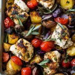 Easy Greek Sheet Pan Chicken Souvlaki and Potatoes