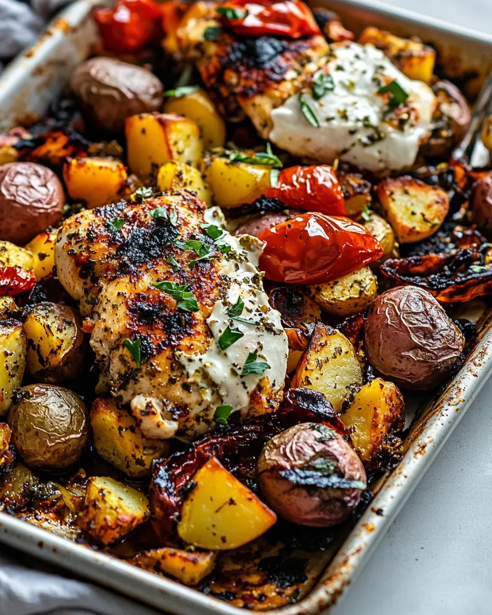 Easy Greek Sheet Pan Chicken Souvlaki and Potatoes