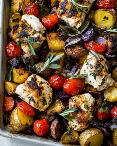 Easy Greek Sheet Pan Chicken Souvlaki and Potatoes