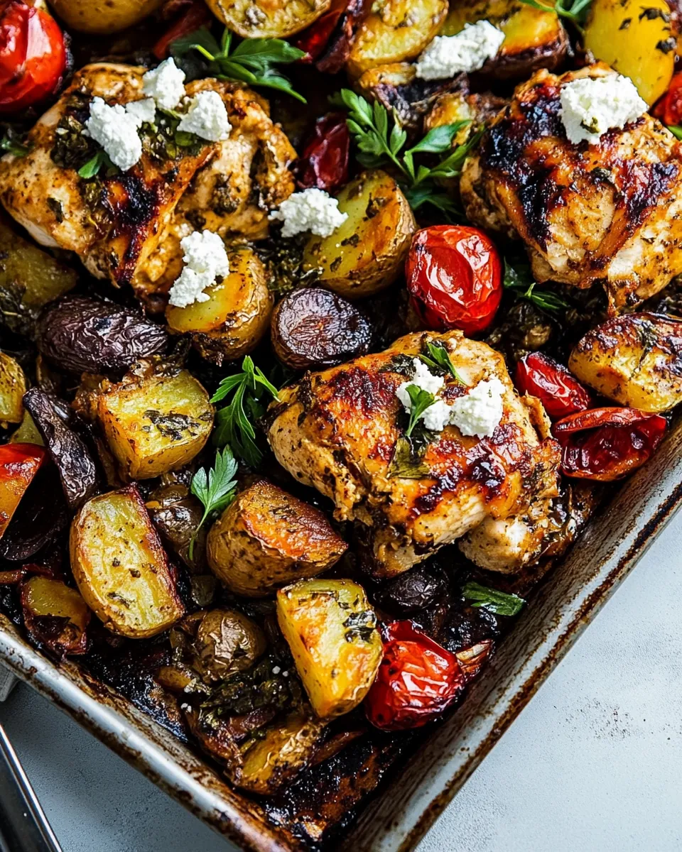 Easy Greek Sheet Pan Chicken Souvlaki and Potatoes